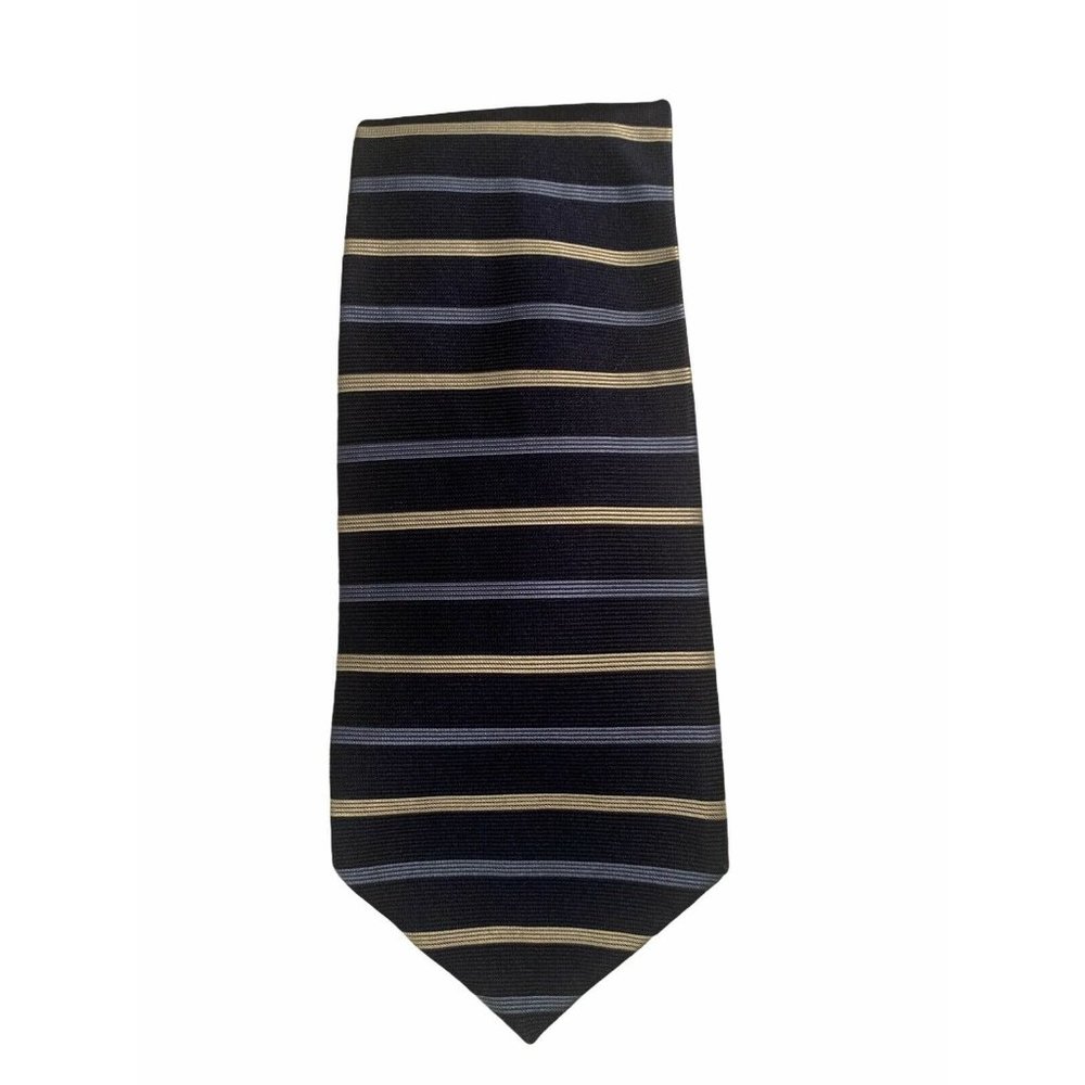 BROOKS BROTHERS Mkers Blue/Silver Striped Silk Tie - Picture 1 of 2